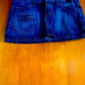 Levi’s mini jean skirt.  Super cute and comfy.